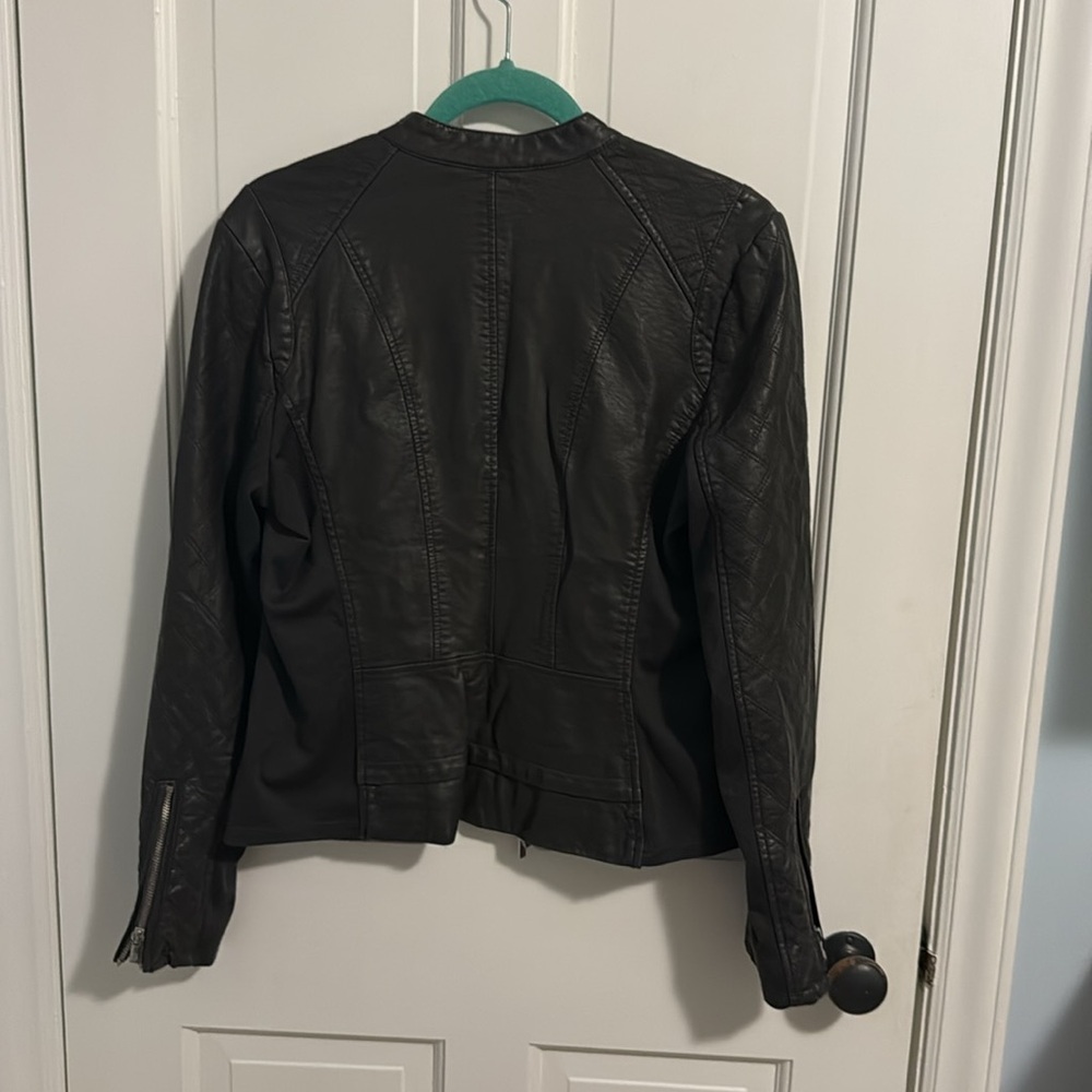 Black Rivet Grey Pleather Jacket - Picture 4 of 4